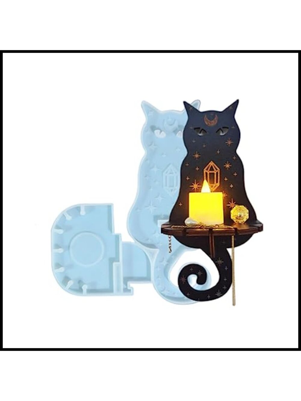 Silicone Resin Mold Cat Totem Wall Candle Holder DIY Craft Casting